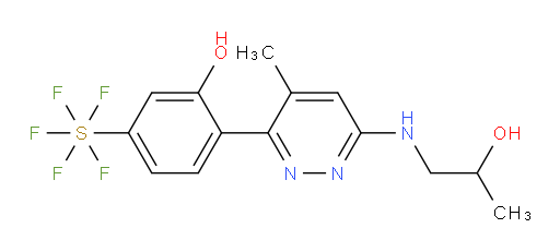 2-(6-((2-hydroxypropyl)amino)-4-methylpyridazin-3-yl)-5-(pentafluoromercapto)phenol