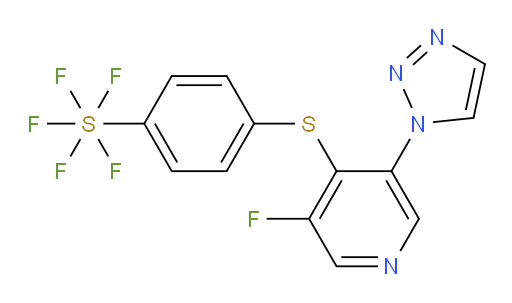 4-((3-fluoro-5-(1H-1,2,3-triazol-1-yl)pyridin-4-yl)thio)(pentafluoromercapto)benzene
