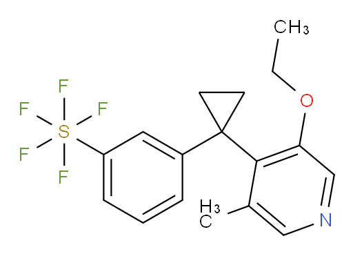 3-(1-(3-ethoxy-5-methylpyridin-4-yl)cyclopropyl)(pentafluoromercapto)benzene