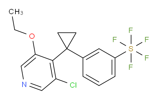 3-(1-(3-chloro-5-ethoxypyridin-4-yl)cyclopropyl)(pentafluoromercapto)benzene