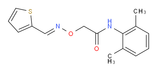 (E)-N-(2,6-dimethylphenyl)-2-(((thiophen-2-ylmethylene)amino)oxy)acetamide