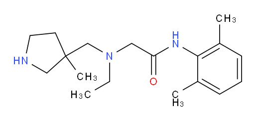 N-(2,6-dimethylphenyl)-2-(ethyl((3-methylpyrrolidin-3-yl)methyl)amino)acetamide