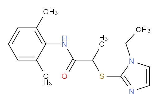 N-(2,6-dimethylphenyl)-2-((1-ethyl-1H-imidazol-2-yl)thio)propanamide