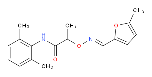(E)-N-(2,6-dimethylphenyl)-2-((((5-methylfuran-2-yl)methylene)amino)oxy)propanamide