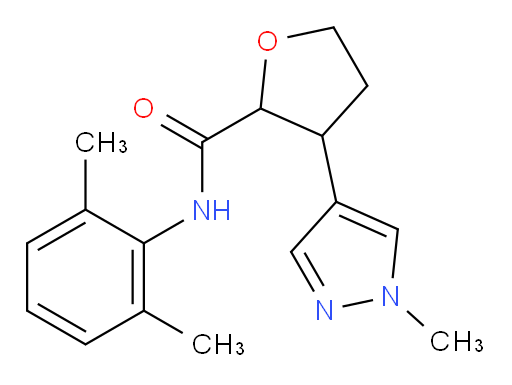 N-(2,6-dimethylphenyl)-3-(1-methyl-1H-pyrazol-4-yl)tetrahydrofuran-2-carboxamide