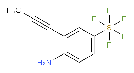 4-amino-3-(prop-1-yn-1-yl)(pentafluoromercapto)benzene
