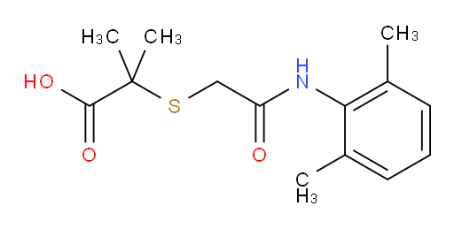 2-((2-((2,6-dimethylphenyl)amino)-2-oxoethyl)thio)-2-methylpropanoic acid