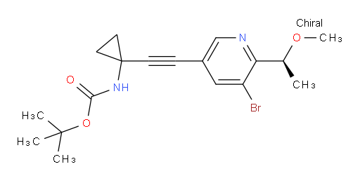 (S)-tert-butyl (1-((5-bromo-6-(1-methoxyethyl)pyridin-3-yl)ethynyl)cyclopropyl)carbamate