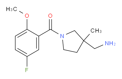 (3-(aminomethyl)-3-methylpyrrolidin-1-yl)(5-fluoro-2-methoxyphenyl)methanone