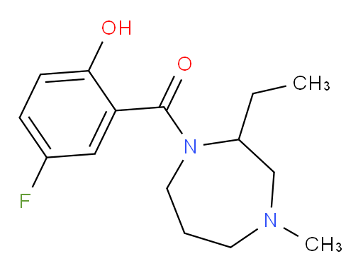 (2-ethyl-4-methyl-1,4-diazepan-1-yl)(5-fluoro-2-hydroxyphenyl)methanone