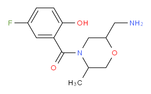 (2-(aminomethyl)-5-methylmorpholino)(5-fluoro-2-hydroxyphenyl)methanone