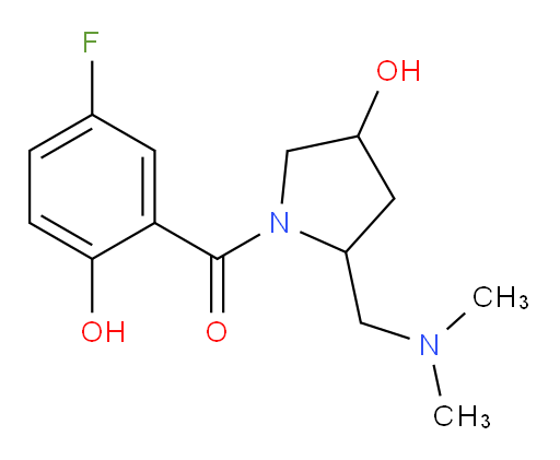 (2-((dimethylamino)methyl)-4-hydroxypyrrolidin-1-yl)(5-fluoro-2-hydroxyphenyl)methanone