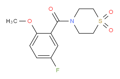 (1,1-dioxidothiomorpholino)(5-fluoro-2-methoxyphenyl)methanone