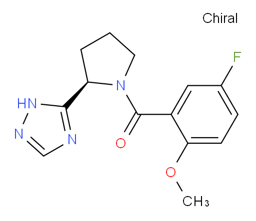 (R)-(2-(1H-1,2,4-triazol-5-yl)pyrrolidin-1-yl)(5-fluoro-2-methoxyphenyl)methanone