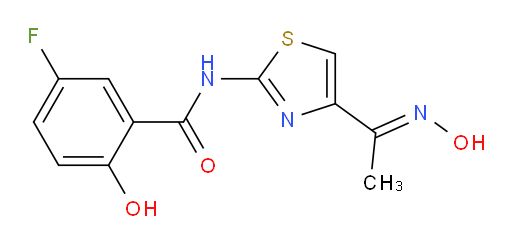 (E)-5-fluoro-2-hydroxy-N-(4-(1-(hydroxyimino)ethyl)thiazol-2-yl)benzamide