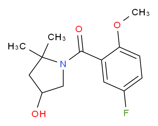 (5-fluoro-2-methoxyphenyl)(4-hydroxy-2,2-dimethylpyrrolidin-1-yl)methanone