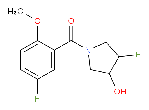 (5-fluoro-2-methoxyphenyl)(3-fluoro-4-hydroxypyrrolidin-1-yl)methanone