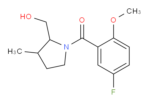 (5-fluoro-2-methoxyphenyl)(2-(hydroxymethyl)-3-methylpyrrolidin-1-yl)methanone