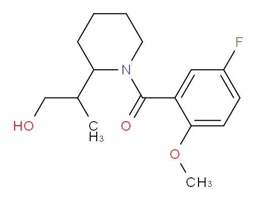 (5-fluoro-2-methoxyphenyl)(2-(1-hydroxypropan-2-yl)piperidin-1-yl)methanone