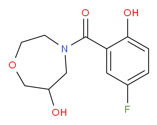 (5-fluoro-2-hydroxyphenyl)(6-hydroxy-1,4-oxazepan-4-yl)methanone