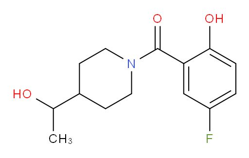 (5-fluoro-2-hydroxyphenyl)(4-(1-hydroxyethyl)piperidin-1-yl)methanone