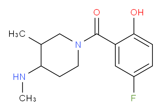 (5-fluoro-2-hydroxyphenyl)(3-methyl-4-(methylamino)piperidin-1-yl)methanone