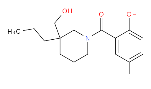 (5-fluoro-2-hydroxyphenyl)(3-(hydroxymethyl)-3-propylpiperidin-1-yl)methanone