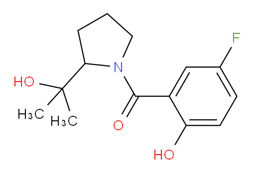 (5-fluoro-2-hydroxyphenyl)(2-(2-hydroxypropan-2-yl)pyrrolidin-1-yl)methanone