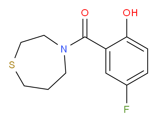 (5-fluoro-2-hydroxyphenyl)(1,4-thiazepan-4-yl)methanone