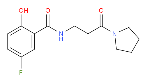 5-fluoro-2-hydroxy-N-(3-oxo-3-(pyrrolidin-1-yl)propyl)benzamide