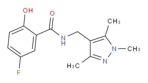 5-fluoro-2-hydroxy-N-((1,3,5-trimethyl-1H-pyrazol-4-yl)methyl)benzamide