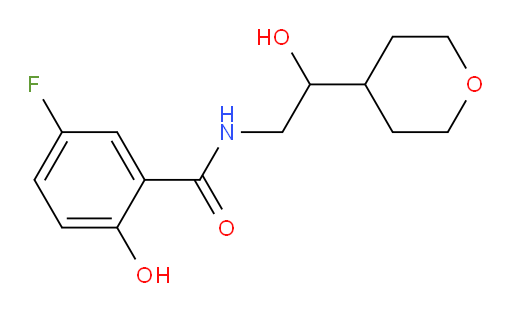5-fluoro-2-hydroxy-N-(2-hydroxy-2-(tetrahydro-2H-pyran-4-yl)ethyl)benzamide