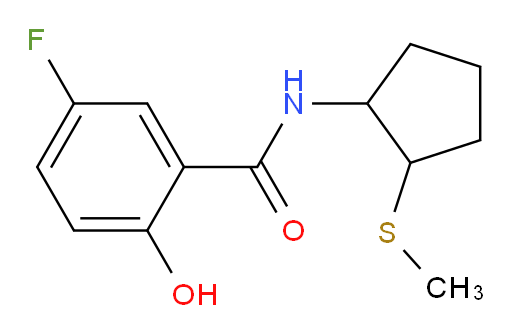 5-fluoro-2-hydroxy-N-(2-(methylthio)cyclopentyl)benzamide