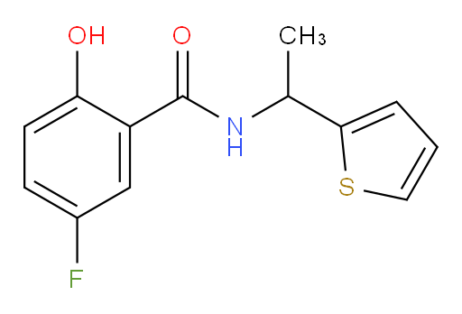 5-fluoro-2-hydroxy-N-(1-(thiophen-2-yl)ethyl)benzamide