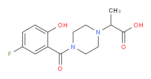 2-(4-(5-fluoro-2-hydroxybenzoyl)piperazin-1-yl)propanoic acid