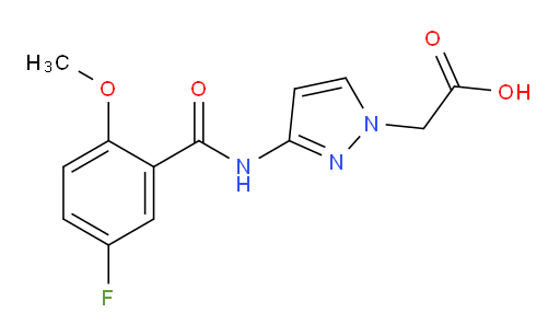 2-(3-(5-fluoro-2-methoxybenzamido)-1H-pyrazol-1-yl)acetic acid