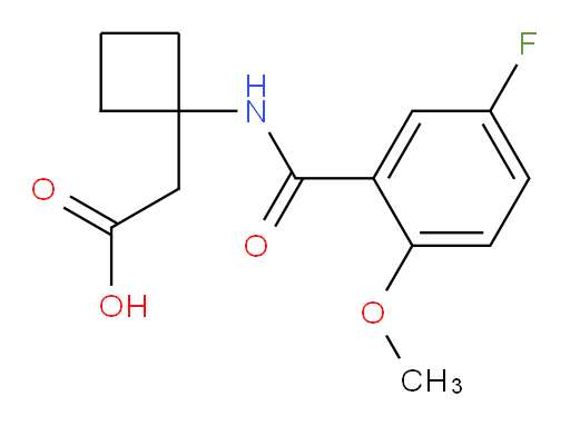 2-(1-(5-fluoro-2-methoxybenzamido)cyclobutyl)acetic acid