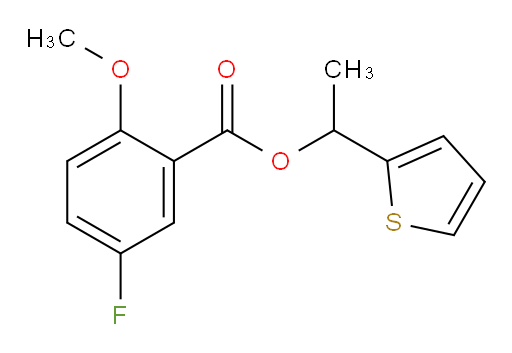 1-(thiophen-2-yl)ethyl 5-fluoro-2-methoxybenzoate