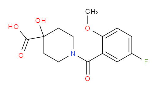 1-(5-fluoro-2-methoxybenzoyl)-4-hydroxypiperidine-4-carboxylic acid