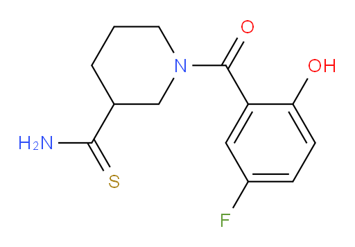 1-(5-fluoro-2-hydroxybenzoyl)piperidine-3-carbothioamide