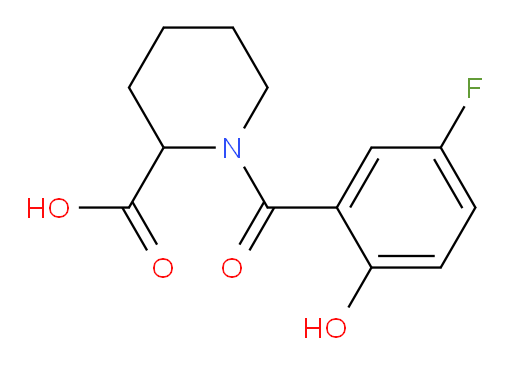 1-(5-fluoro-2-hydroxybenzoyl)piperidine-2-carboxylic acid