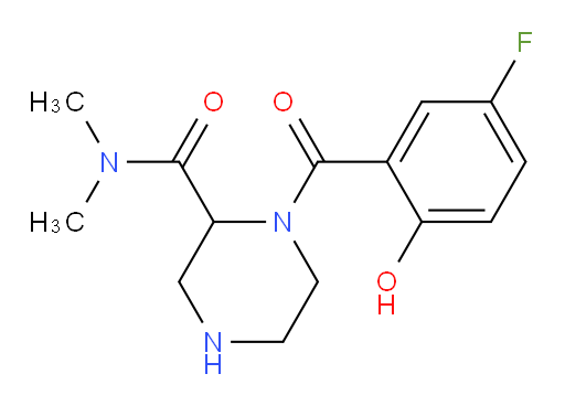 1-(5-fluoro-2-hydroxybenzoyl)-N,N-dimethylpiperazine-2-carboxamide