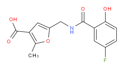 5-((5-fluoro-2-hydroxybenzamido)methyl)-2-methylfuran-3-carboxylic acid