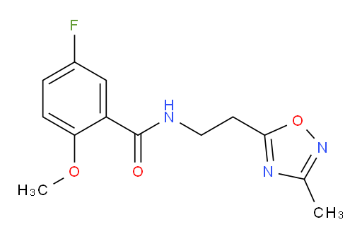 5-fluoro-2-methoxy-N-(2-(3-methyl-1,2,4-oxadiazol-5-yl)ethyl)benzamide