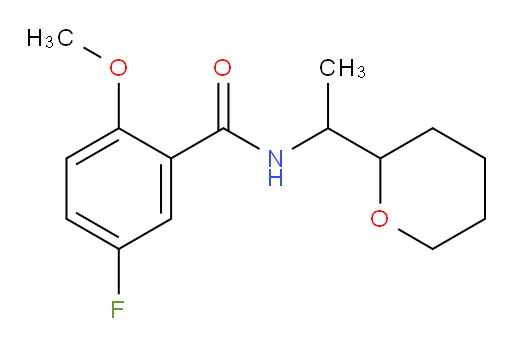 5-fluoro-2-methoxy-N-(1-(tetrahydro-2H-pyran-2-yl)ethyl)benzamide