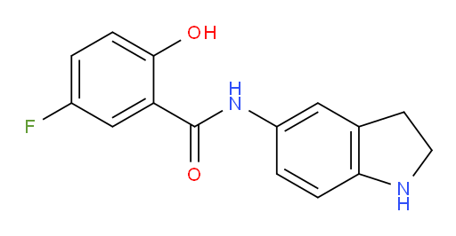 5-fluoro-2-hydroxy-N-(indolin-5-yl)benzamide