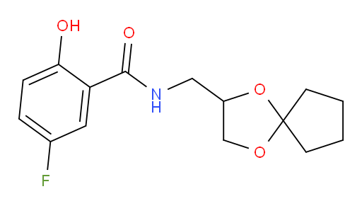 N-(1,4-dioxaspiro[4.4]nonan-2-ylmethyl)-5-fluoro-2-hydroxybenzamide