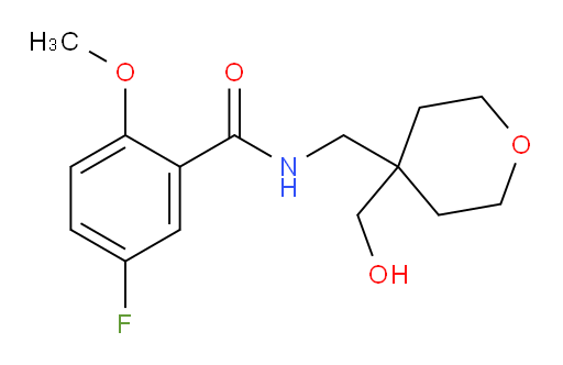 5-fluoro-N-((4-(hydroxymethyl)tetrahydro-2H-pyran-4-yl)methyl)-2-methoxybenzamide