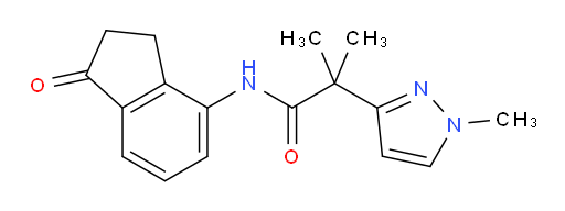 2-methyl-2-(1-methyl-1H-pyrazol-3-yl)-N-(1-oxo-2,3-dihydro-1H-inden-4-yl)propanamide