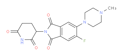2-(2,6-dioxopiperidin-3-yl)-5-fluoro-6-(4-methylpiperazin-1-yl)isoindoline-1,3-dione